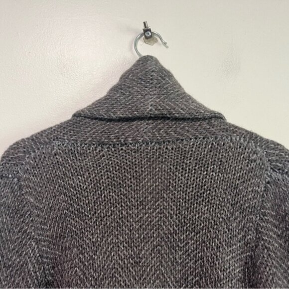 Sisley Grey Wool Blend Knit Open Front Long Cardigan Coat OS - Picture 15 of 15